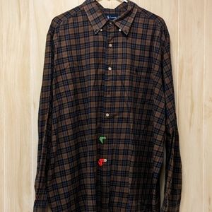 Brown plaid Oxford XXL Polo by Ralph Lauren